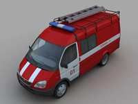 модель 3D газель пожарная