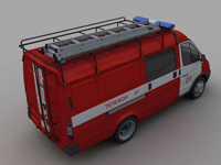 3D max автомобиль пожарная