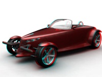 анаглифная стерео картинка автомобиля 3D