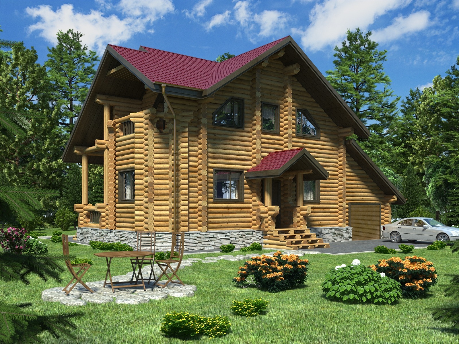 деревянный дом 3D сруб