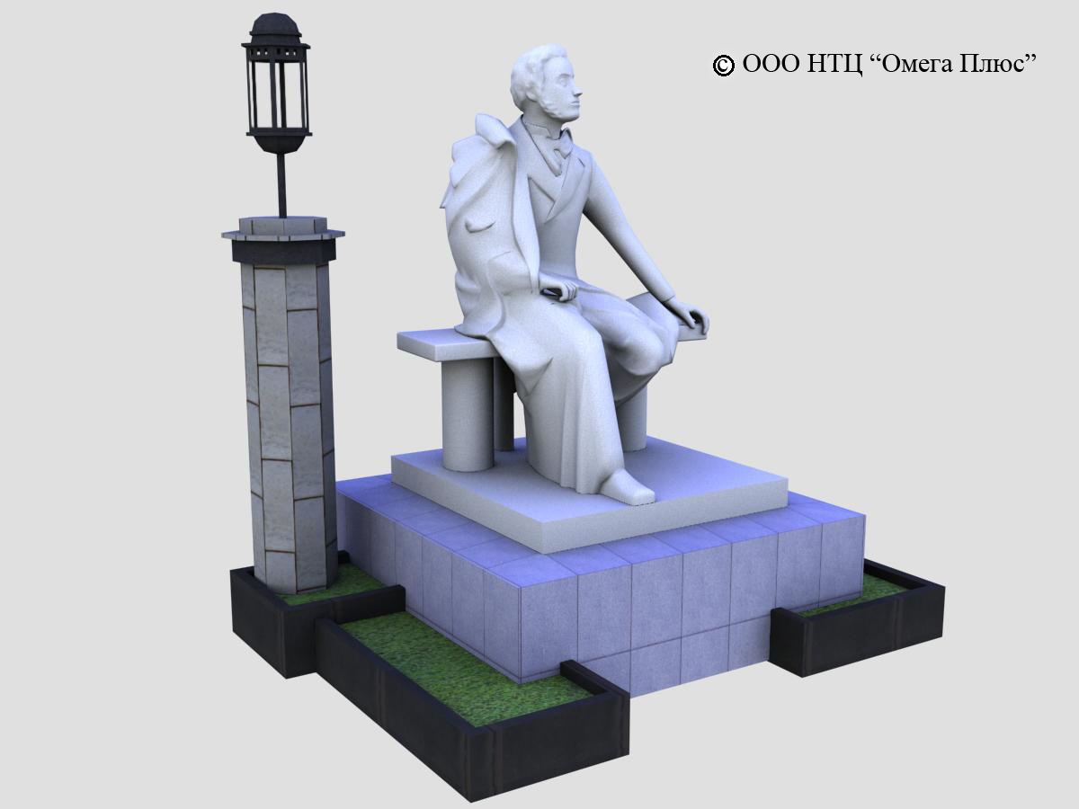 Пушкин памятник 3D